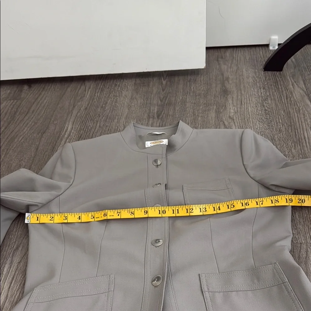 Talbots Women's Gray Stand Collar Blazer